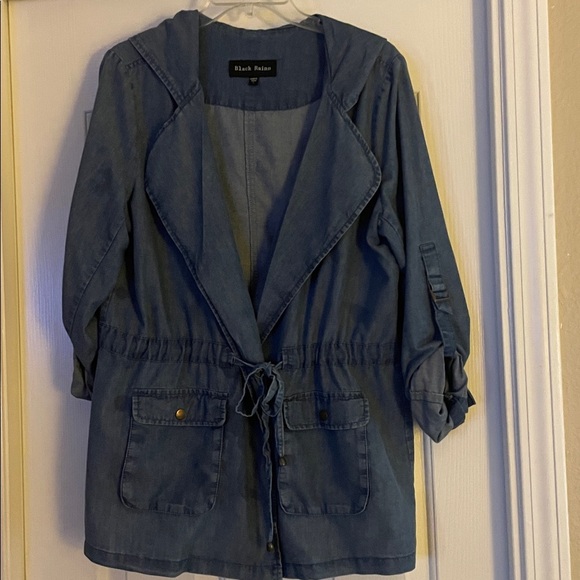 Black Rainn Jackets & Blazers - Black Rainn Women's Denim Blue Utility Jacket